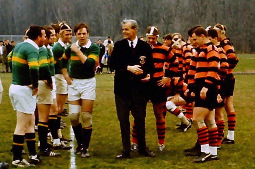 Drew President Robert Oxnam with team, Spring 1966. Oxnam pu