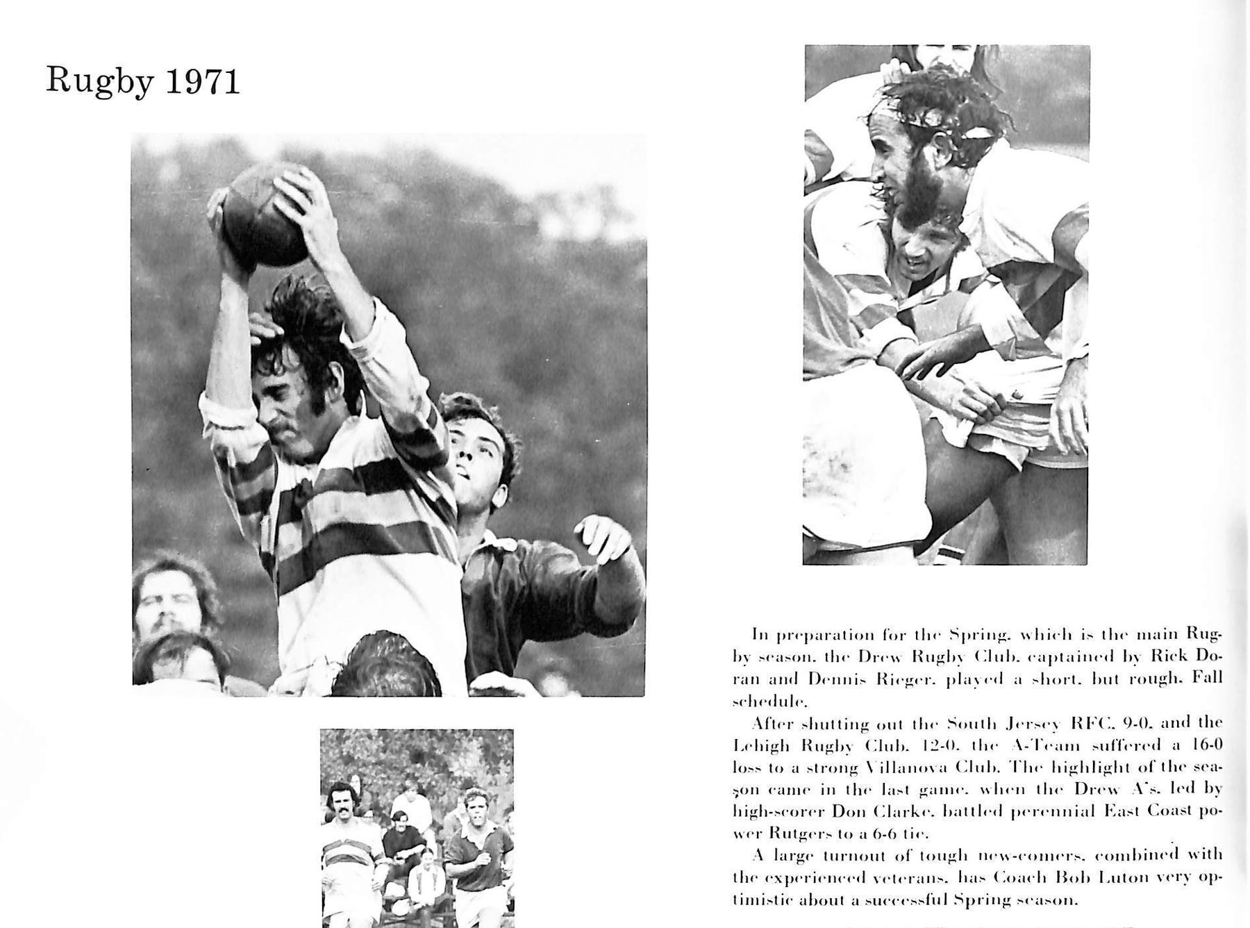 Drew Oak Leaves, 1972 — John Hudak in the lineout