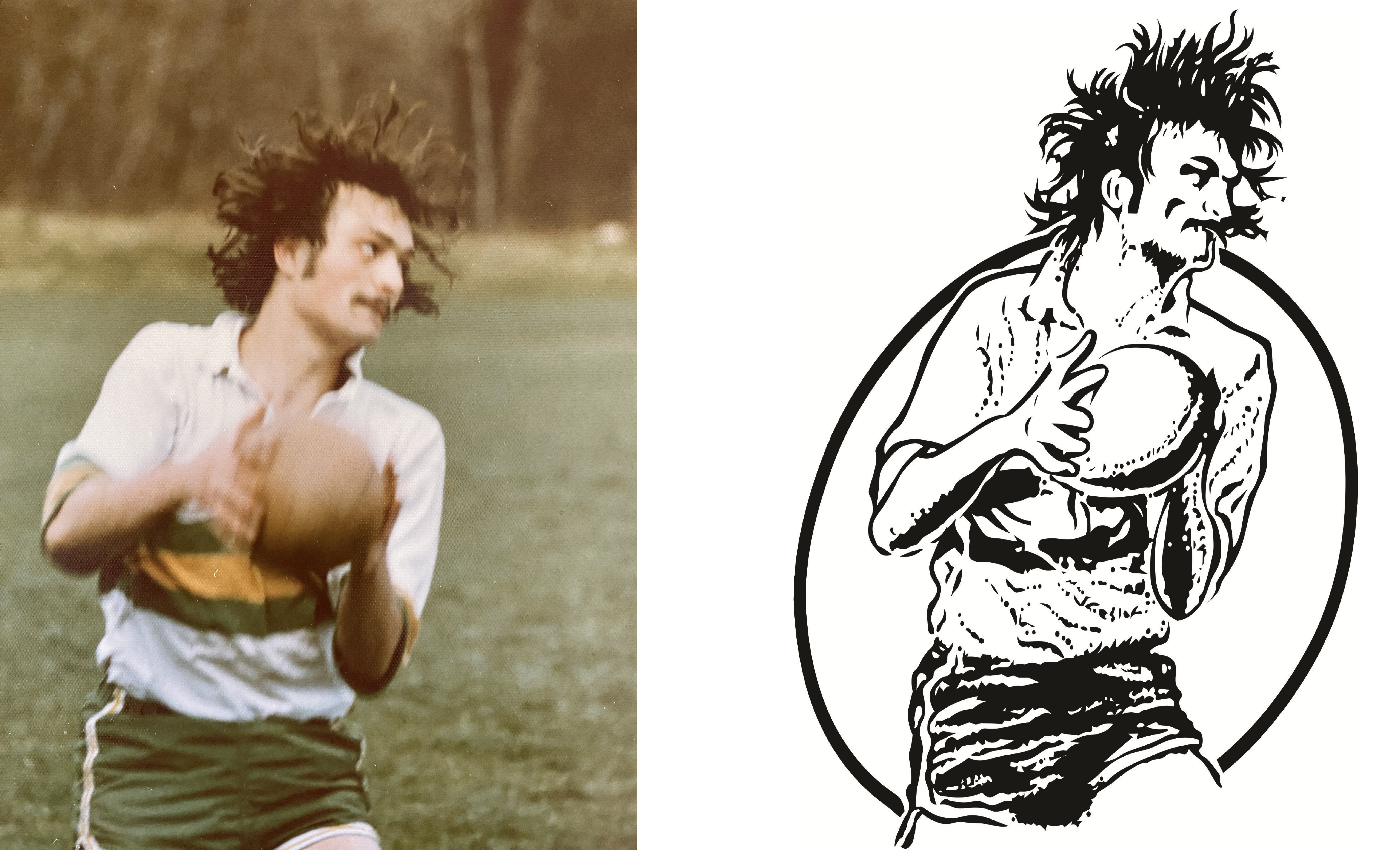 Drew RFC tee shirt source and drawing circa 1977